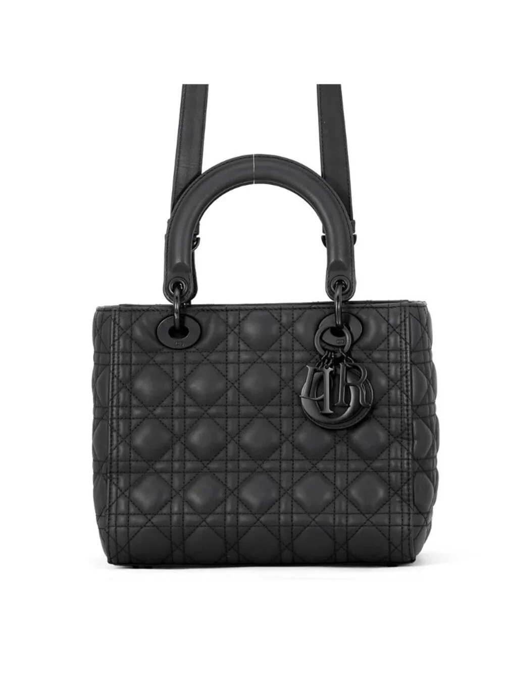 Dior Handbag Lady Cannage Sloi 2-Way Black